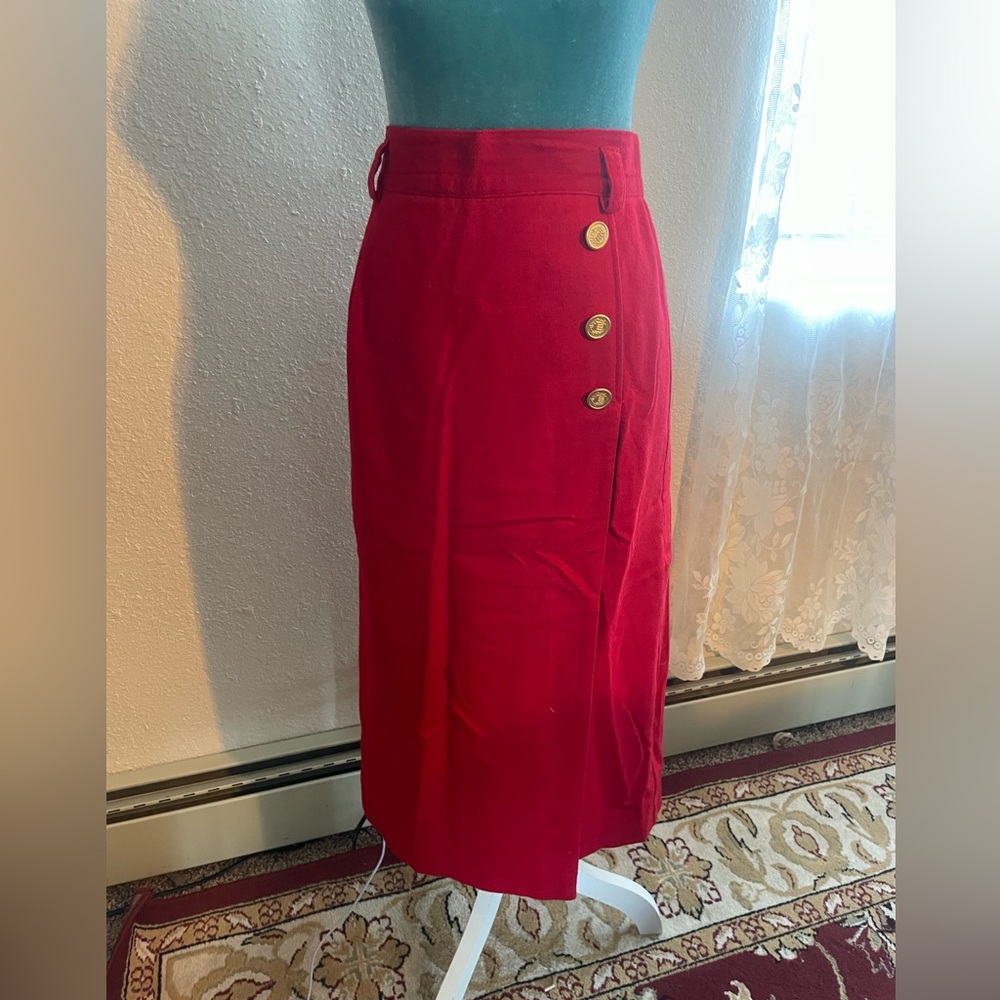 Norton McNaughton: Elegant vintage Red wool skirt
